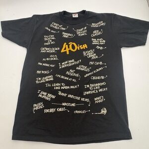 Vintage Jerzees Shirt Mens L Black 40ish 40th Birthday Zany Graphic Tee 1991